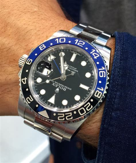 rolex gmt batman wrist|rolex gmt batman for sale.